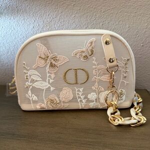New! GWP 💛 Dior Mini Bag in Cream with Gold Embroidery